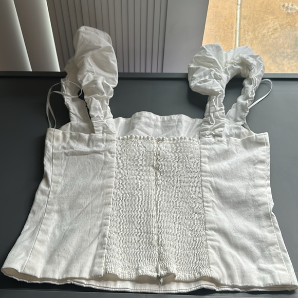 Reformation White Ruffle Strap Top - Picture 3 of 3